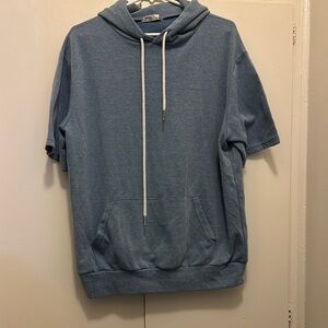 Blue Short Sleeve Hoodie